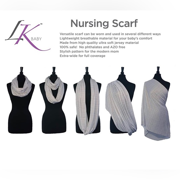 Infinity Nursing Scarf - Ultra Soft Premium Jersey Polyester - Picture 1 of 7